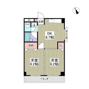 レジデンスホリ【1階】の間取り