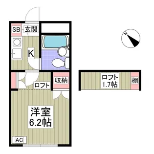 ハイツセルシオン【2階】の間取り
