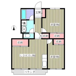 美原コープタウンD棟【4階】の間取り