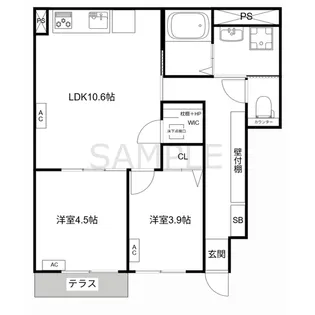 MQuarto三郷中央【1階】の間取り