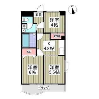 T.hamハイツ花園【6階】の間取り