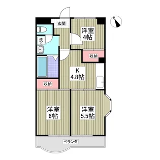 T.hamハイツ花園【4階】の間取り
