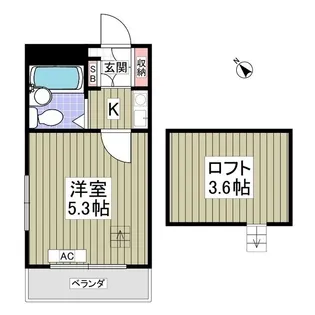 サンライズB棟【2階】の間取り
