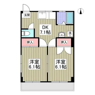 上里ハイツB【1階】の間取り