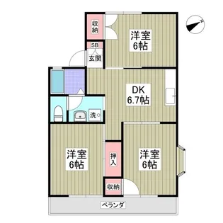 コンフォートあさか【2階】の間取り