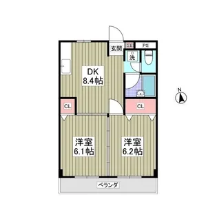 レジデンスホリ【1階】の間取り