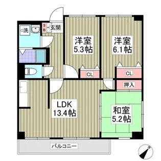 アスリートタウンKOIZUMI【4階】の間取り