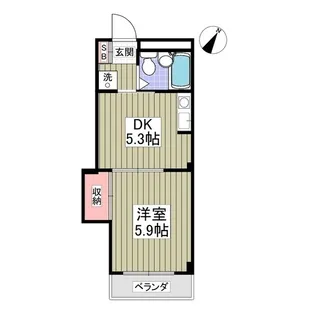 滝マンション第三春来【1階】の間取り
