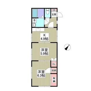 ハイツ中根【1階】の間取り