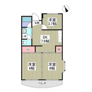 丸新ハイツ【4階】の間取り