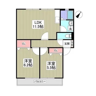 サンビレッジスプリングランドA棟【2階】の間取り