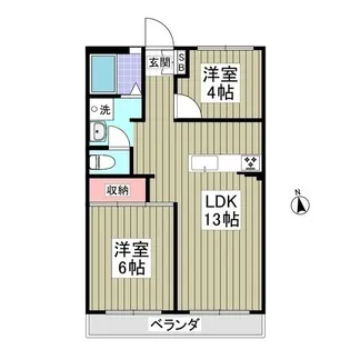 赤芝ハイツ【1階】の間取り
