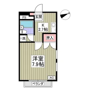 シティハイツシャレー【2階】の間取り