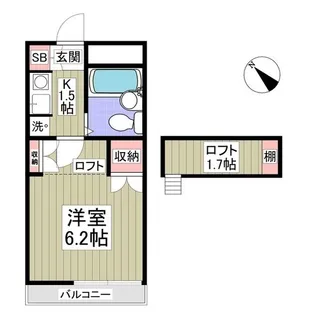ハイツセルシオン【2階】の間取り