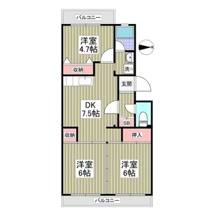 セジュールマンション【5階】の間取り