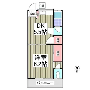 ブルースカイ石井B棟【1階】の間取り