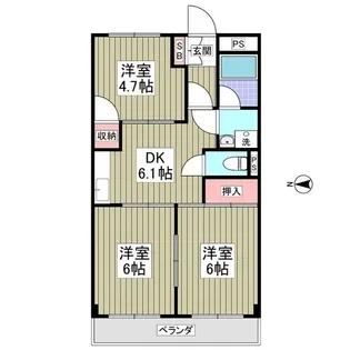 ニューオカダパールマンション【2階】の間取り