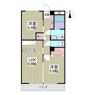 パークサイド篠崎【2階】の間取り