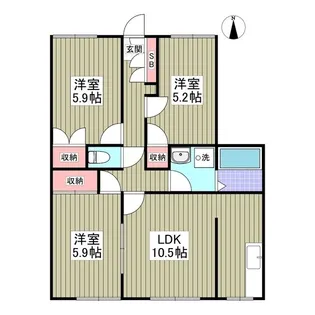 グランデュール瀬戸岡【1階】の間取り
