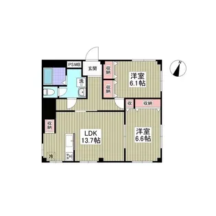 只見ハイツ【3階】の間取り