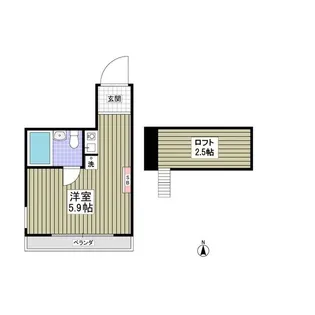 カレッジ志木【1階】の間取り