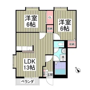 モダンピープルB棟【1階】の間取り