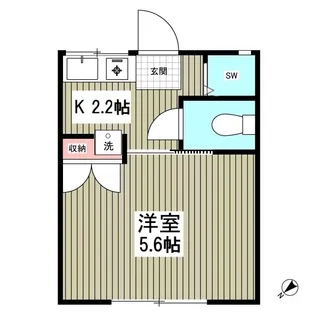 サザンクロスⅠ【102号室】の間取り