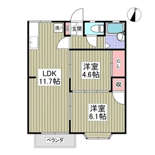エメラルドハイツ【2階】の間取り