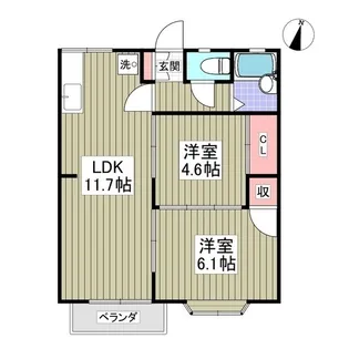 エメラルドハイツ【2階】の間取り