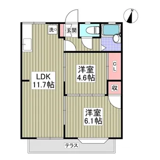 エメラルドハイツ【1階】の間取り