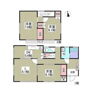 千葉県千葉市中央区村田町【一戸建】の間取り