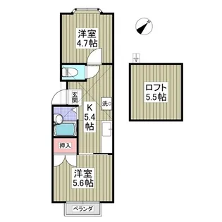 あやめ台ハイリビング壱番館【2階】の間取り