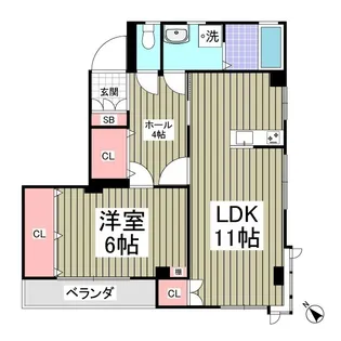 レジデンスクニヤ【3階】の間取り