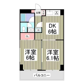 メゾンドエクセル【2階】の間取り