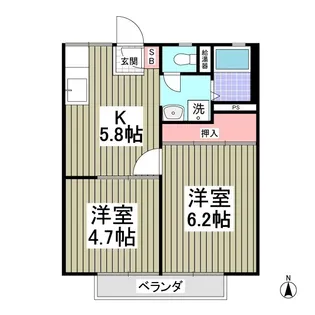 岡本ハイツ【2階】の間取り