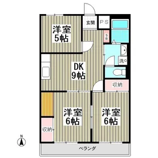 林ハイツⅡ【5階】の間取り