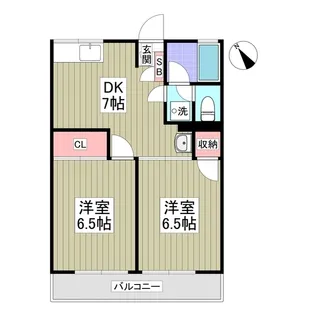 シティハイムアケボノA【2階】の間取り