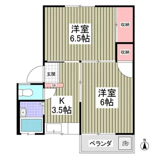 若松コーポ【2-201号室】の間取り