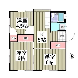 下佐野第1コーポ【1階】の間取り