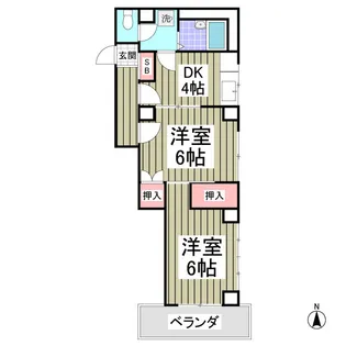武村ハイツ【3階】の間取り