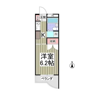 パールハイツ東八幡【4階】の間取り