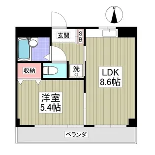 竹林マンションⅡ【1階】の間取り