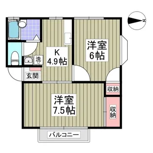 ルビーヒルズD【202号室】の間取り