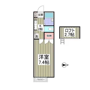 サンライズハイツ【2階】の間取り