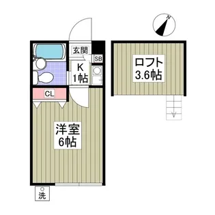 ジュネパレス松戸第68【1階】の間取り
