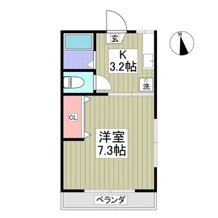 ツキシマサイドハイツ【1階】の間取り