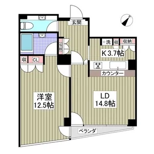 ポートタワー山下町【9階】の間取り