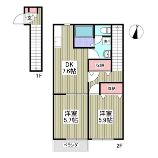 アビタシオンジュネス【2階】の間取り