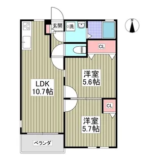 パークアベニュー若泉【103号室】の間取り
