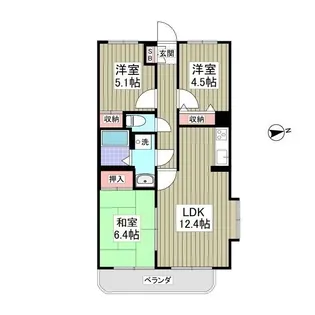 サンライズマンション 熊谷【1階】の間取り